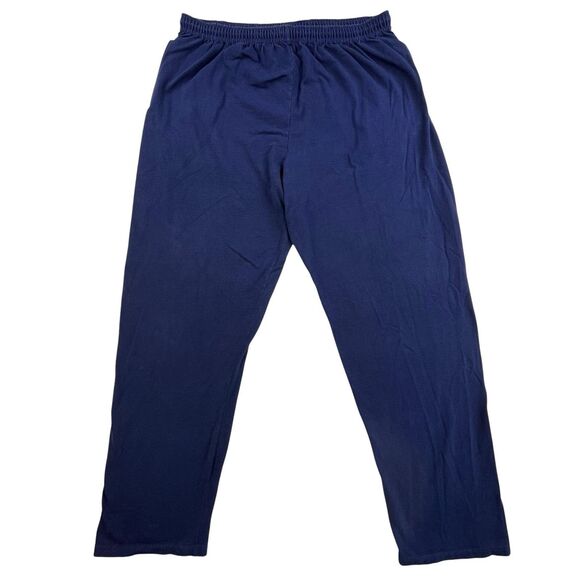 VTG JERZEES Sweatpants Navy Size XL Drawstring Plain Blank Cotton Pants 90s - Picture 1 of 9